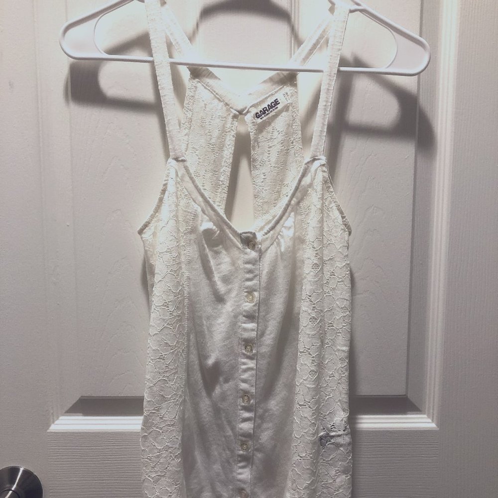 Garage Lace Front Tank Top, XS